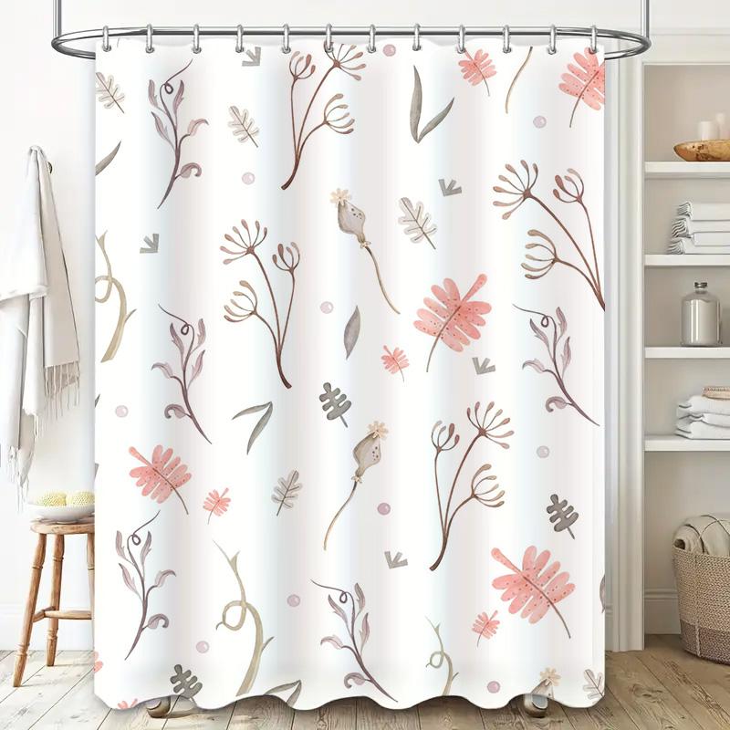 Vintage Floral Bath Curtain Waterproof Shower Room Decoration for Bathroom Accessories