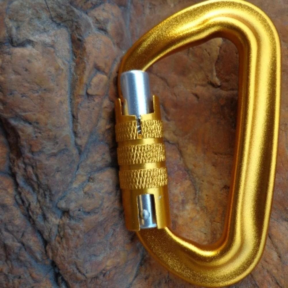 D-shaped Safety Auto Lock Buckle 12KN Professional Carabiner Hammock Hook  Hiking