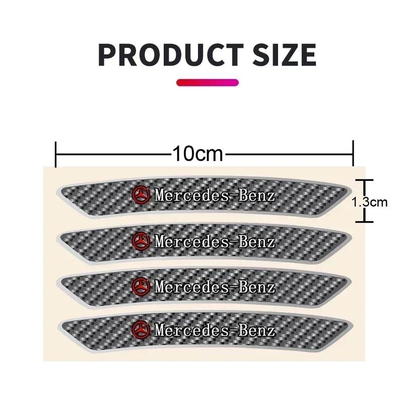 AABIG1 4PCS Carbon Fiber Car Motorcycle Wheel Rim Decorative Stickers for Mercedes Benz W204 W205 AMG E210 E211 E212 E213 E214 W222
