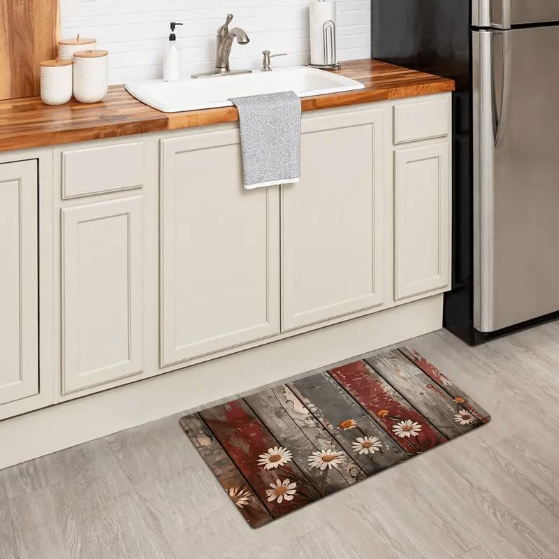 1Pcs Anti Fatigue Kitchen Rug  Farmhouse Floral  Waterproof Non-Slip Thick Cushioned Kitchen Mat Heavy Duty Comfort Standing Mat for Kitchen