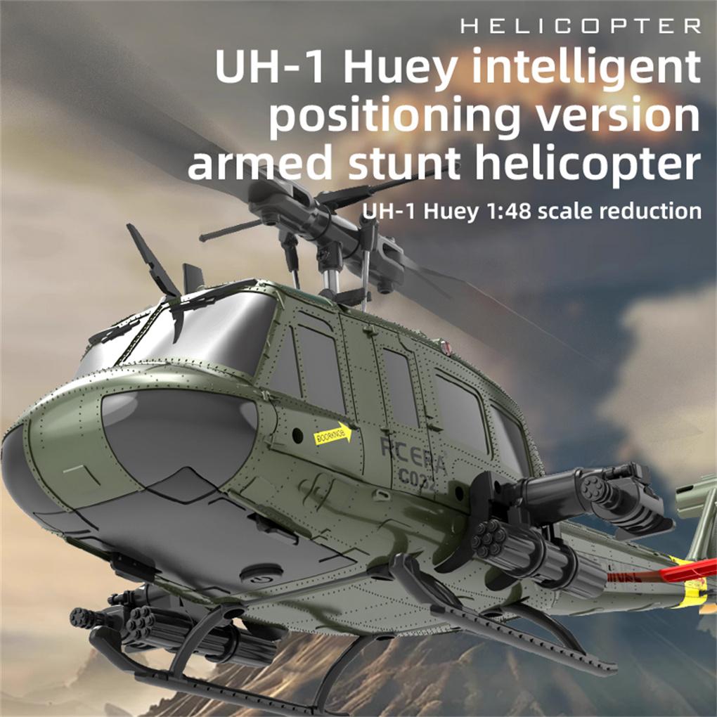 C032 UH-1 Brushless RTF RC Helicopter 6-axis Gyroscope One Click 3D Flip Optical Flow Positioning UH1 Helicopter Model Hobby Toy