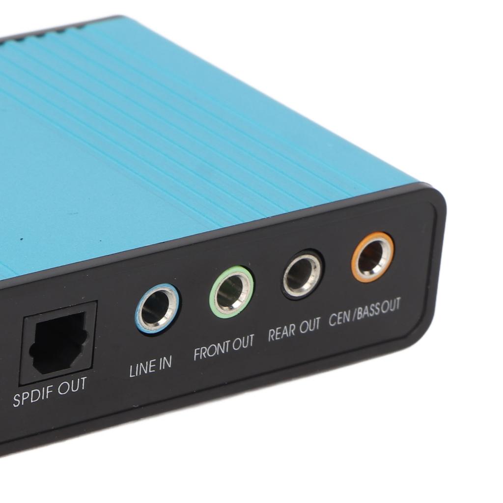 USB Sound Card 6 Channel 48kHz Sampling Rate Analog Play Recording External Sound Card for PC Laptop Computer