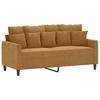 2 Piece Sofa Set with Cushions Brown Velvet