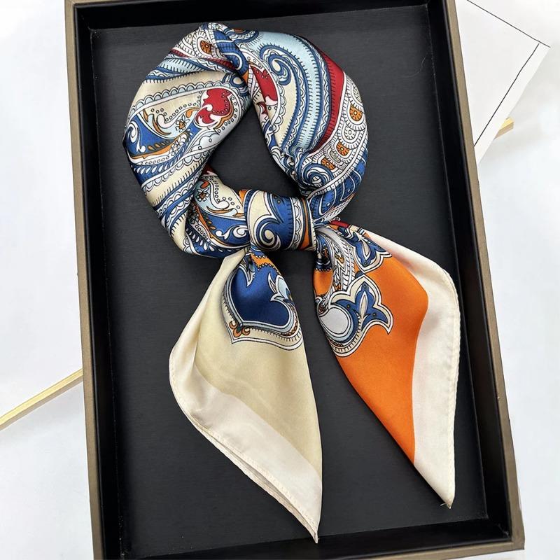 Horse Print Female Silk Neck Scarf Square Hair Scarves Foulard Head Band Shawls Wraps Neckerchief Bandana Women