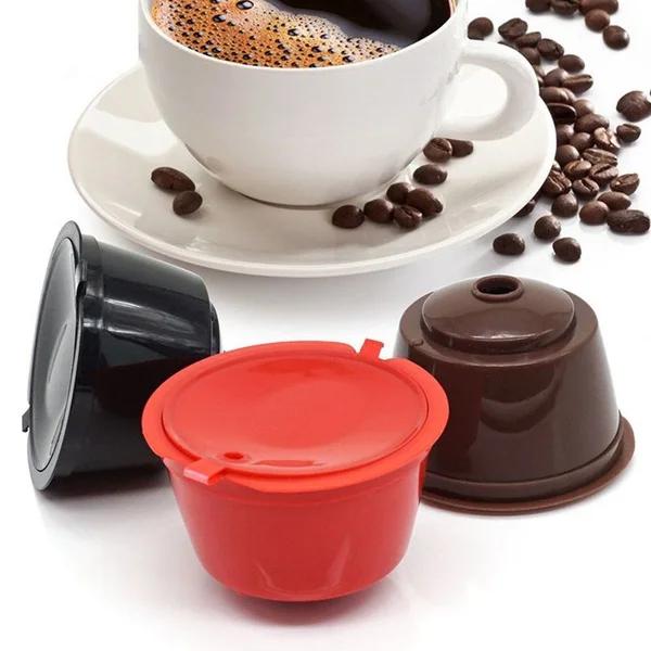 1/6PCS Refillable Coffee Capsule Filter Cups for Nescafe Dolce Gusto Refillable Caps Filter Baskets Strainer Coffeeware Crema
