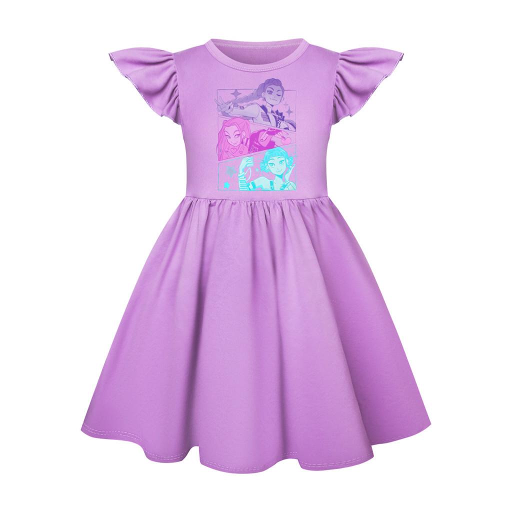 5160 Kids Girls Mira Zoey Rumi Printed Ruffle Short Sleeves Casual Dress