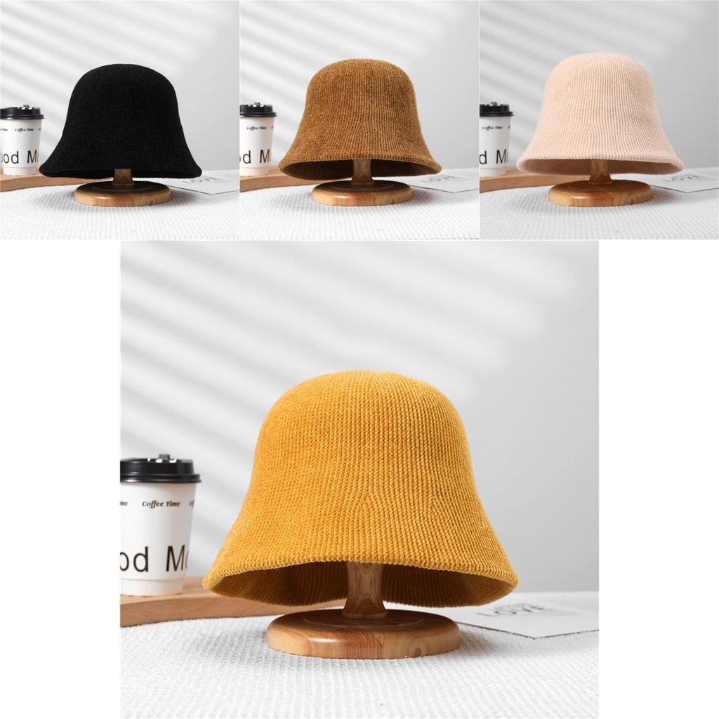Fashionable Small Brim Bucket Hat Women Winter Warm Windproof Adjustable Cap Elegant Style