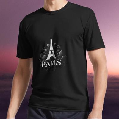 New Shirt Paris Logo In Black and Withe- Active Logo T-Shirt Funny Size S To 5XL