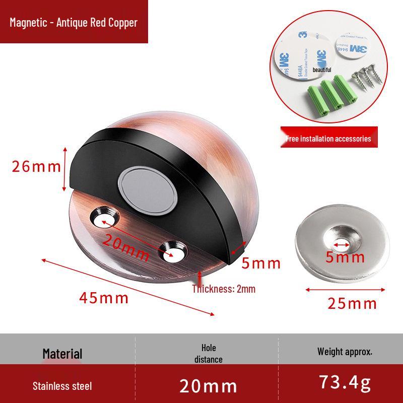No-Drill Anti-Collision Rubber Door Stopper for Glass Doors - Hole-Free, Anti-Theft, Turtle Top Design