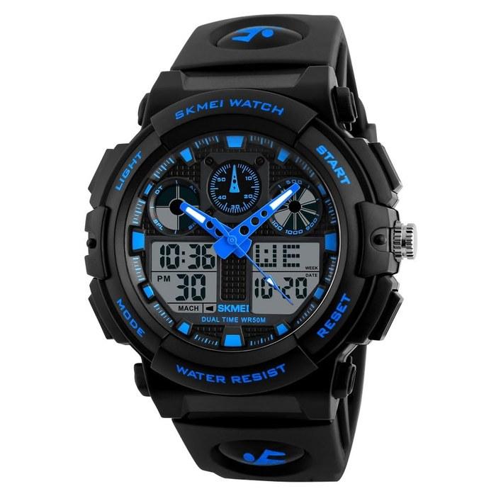 SKMEI Silicone Men s Analog - Digital Watch, Sports Military Watch Waterproof Outdoor Chronograph Watch for Men - 1270, Black Dial, Black