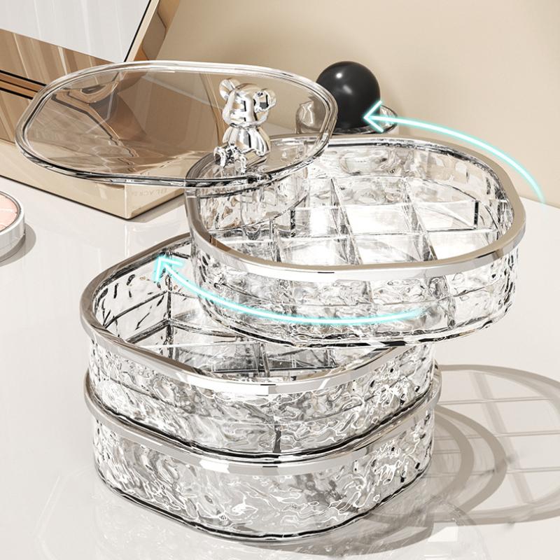 1pc 3 Tier Jewellery Organiser, 360 Rotating Jewellery Organiser , For Hairbands Earrings Rings Necklaces