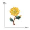 Temperament Trendy Flash Zircon Sunflower Brooch Ladies' Wedding Party Daily Clothing Accessories For Women Jewelry Gift