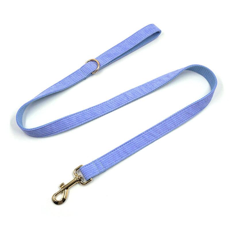 Sturdy Corduroy Dog Leash with Alloy Buckle XS
