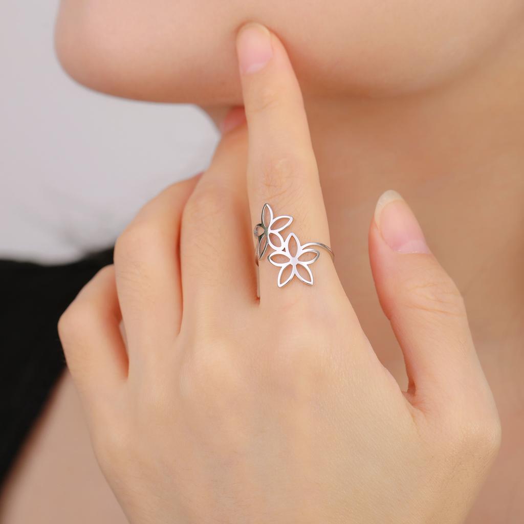 Cazador Flowers Rings for Women Gold Color Finger Rings Stainless Steel Jewelry 2026 Trend Party Birthday Gift Wholesale
