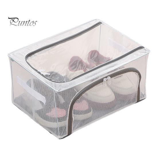 Transparente Aufbewahrungsbox mit doppelseitigen Öffnungen Reißverschluss Wasserdichte PVC-Schale Staubdichte Unterbett-Schuhaufbewahrungsbox