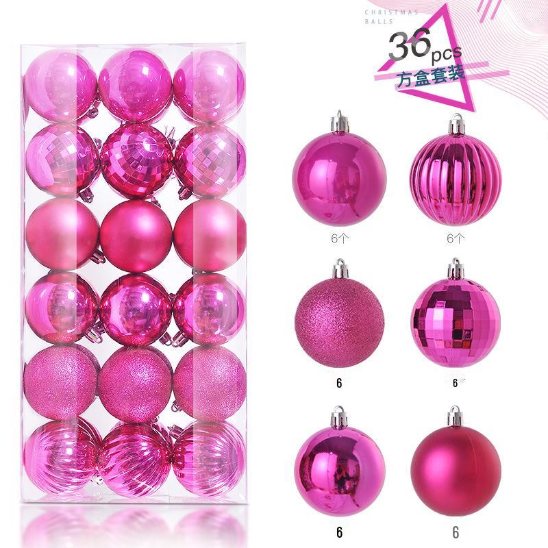 36 Electroplated Plastic Christmas Ball Ornaments for Tree and Window Decoration