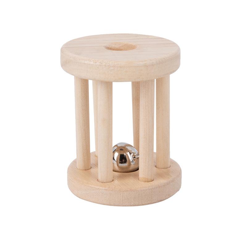 Wooden Rattle Montessori Baby Soothes Baby Can Gnaw Finger Bed Bell Grips Wooden Toy