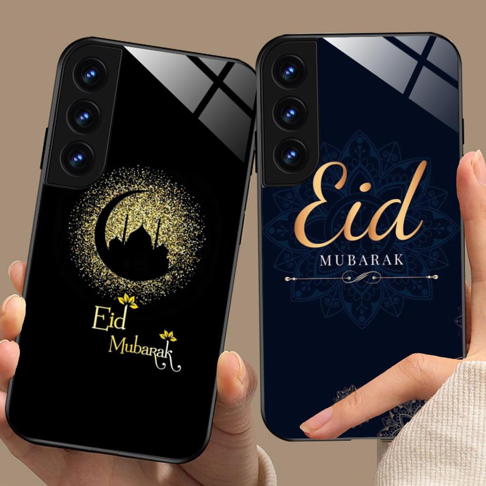 Eid Mubarak Mobile Phone Case for Samsung Galaxy S26 S25 S24 S23 S22 S21 S20 Note20 Plus FE Ultra Glass Colorful Cover Pretty