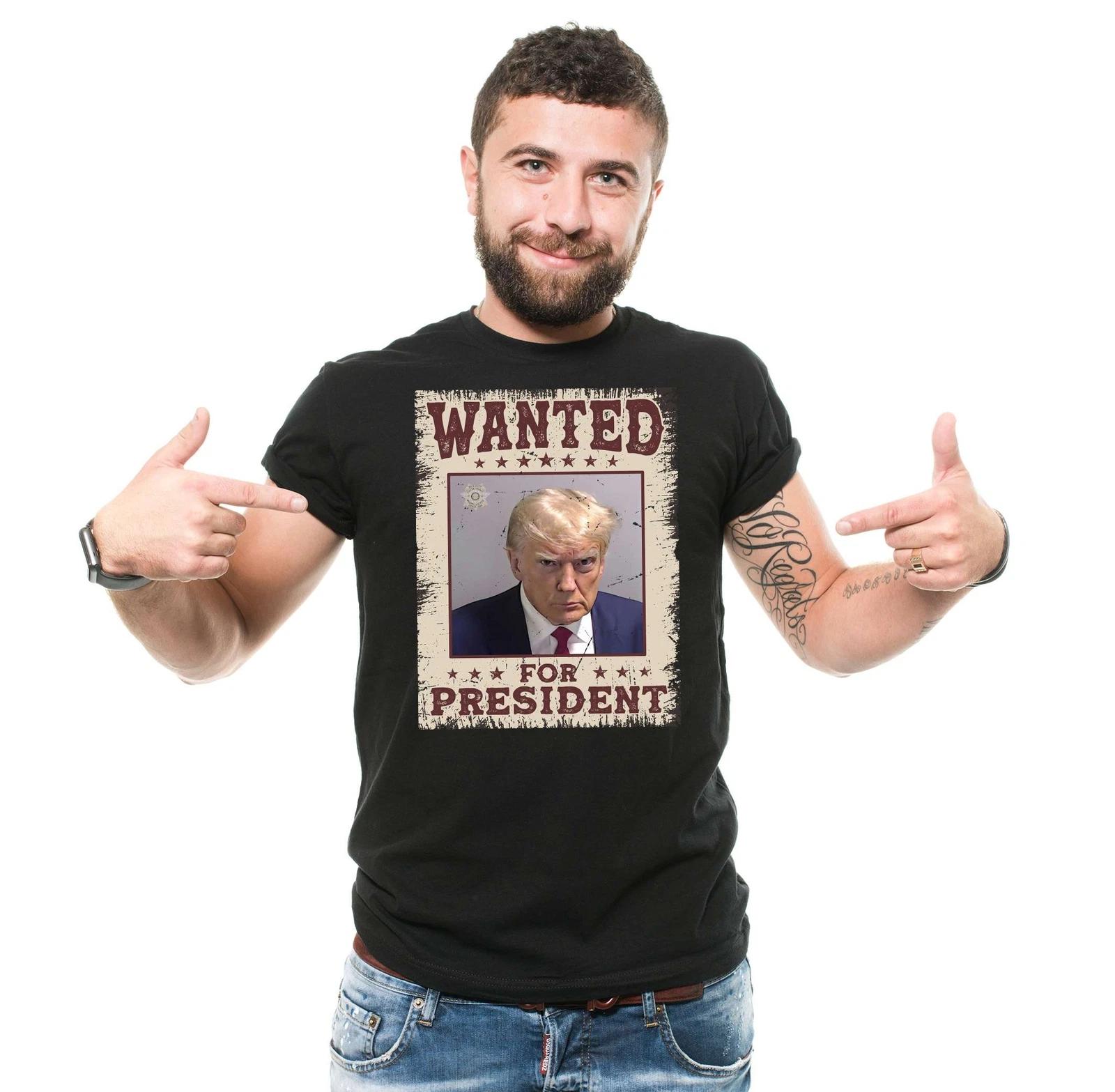 Mens Trump Shirt Wanted For President Shirt Donald Trump Police Mugshot Shirt M