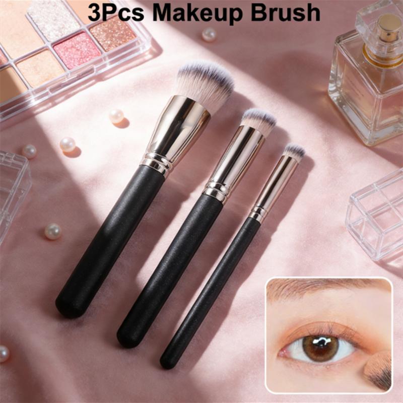 Classic Foundation&Concealer Brush Kit (3pcs)Includes #170, #270, #370 for Base Nylon Bristle, Travel-Friendly Makeup Brush Set