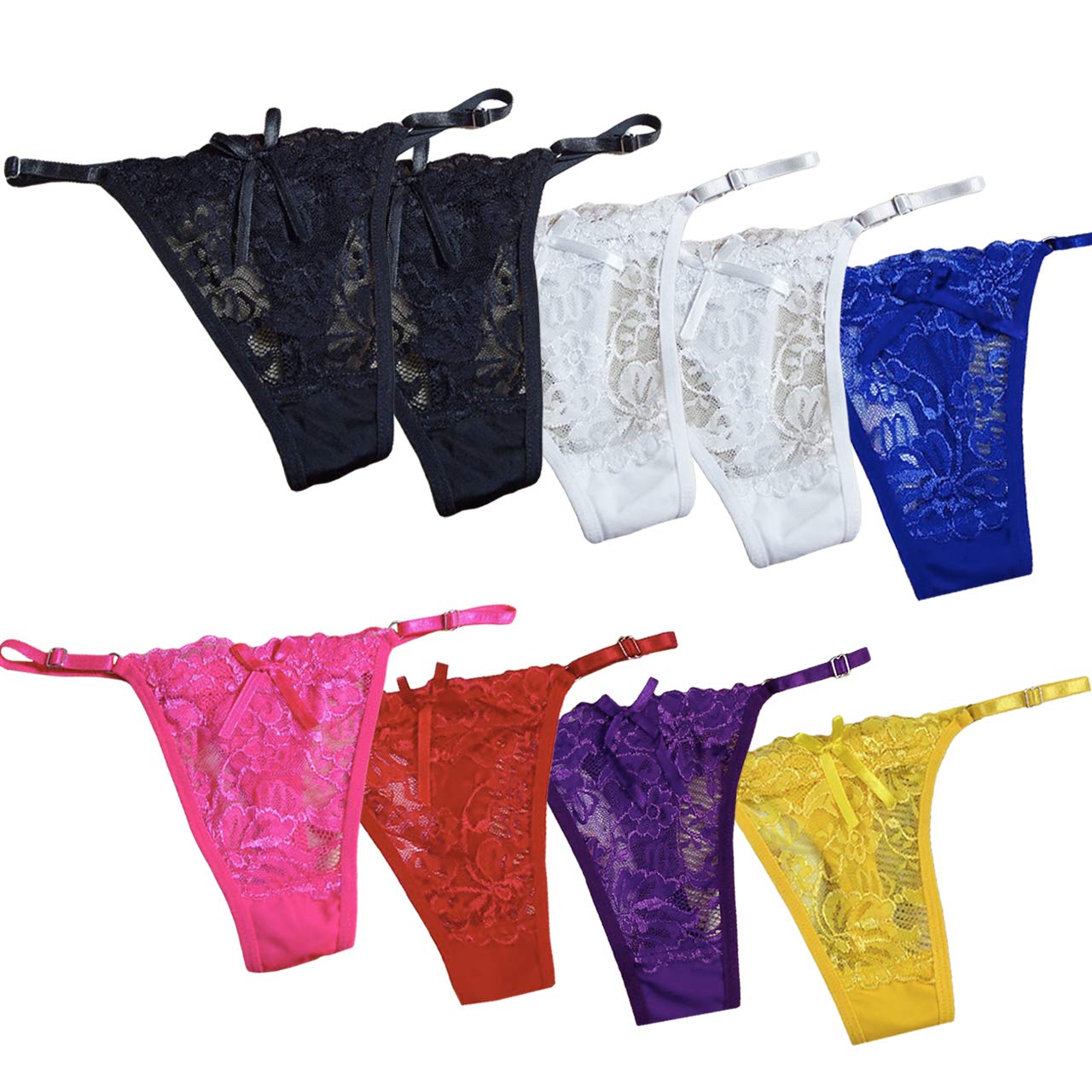 

BUZZxSELECTION Floral Lace Underwear Set 9 Women s 9-Piece T-Back Panties, Low-Rise (TVS09S01) (Set A, Pieces)