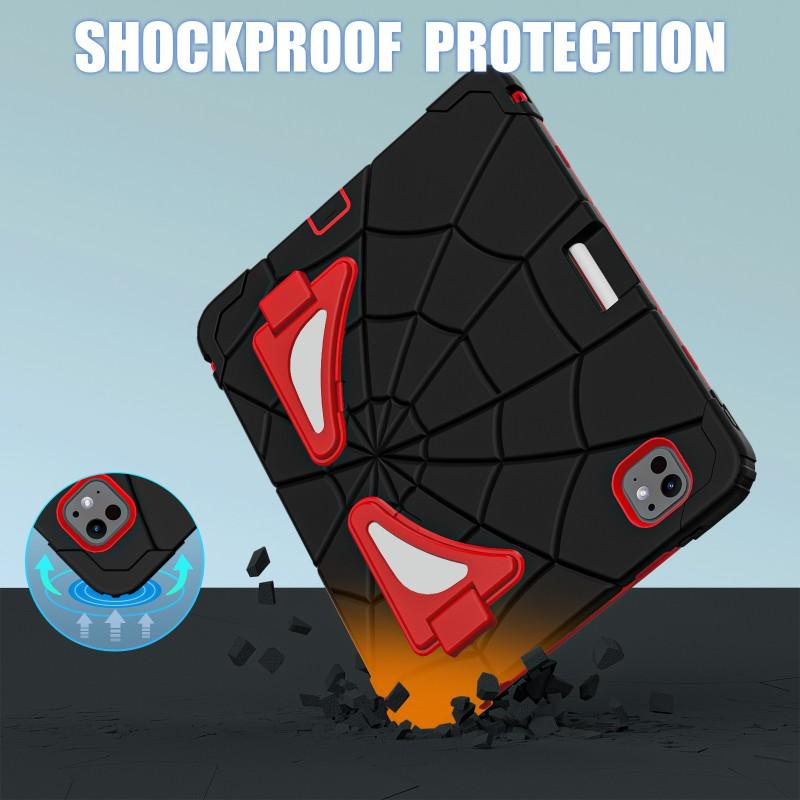 Spider-Man Silicone Case IPad Pro 11 Inch With Kickstand Shockproof Full Cover Kids Air 4 5 10th Gen