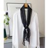 French Retro Black Polka Dot Silk Georgette Narrow Scarf (160x30)