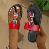 Fashion Shoes Female 2024 Plus Size Flip Flops Women's Slippers Outdoor Casual Slippers Women Crystal Metal Decoration Flat with Sandals