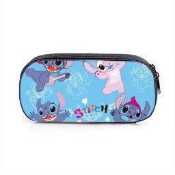 New Stitch Stitch Single-Layer Student Pencil Case Square Large-Capacity Polyester Stationery Box Printable Picture