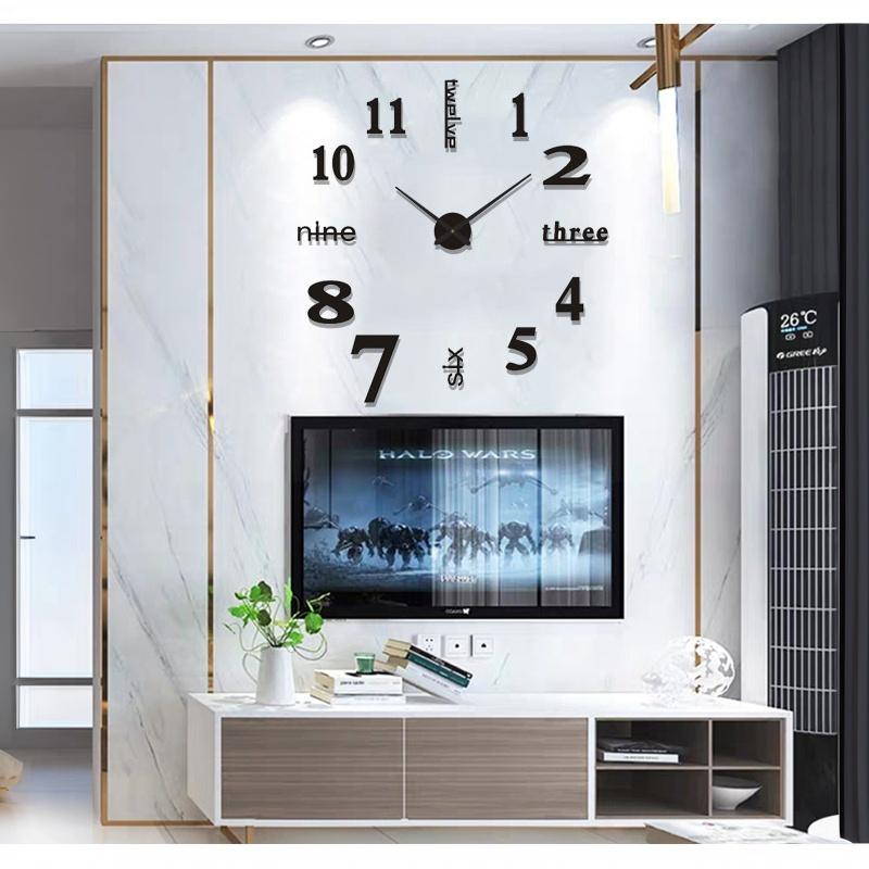 2D 3D Wall Clock Mirror Wall Stickers Diy Large Acrylic Quartz Wall Clocks Removable 4 Color Art Decal Sticker Home Decor