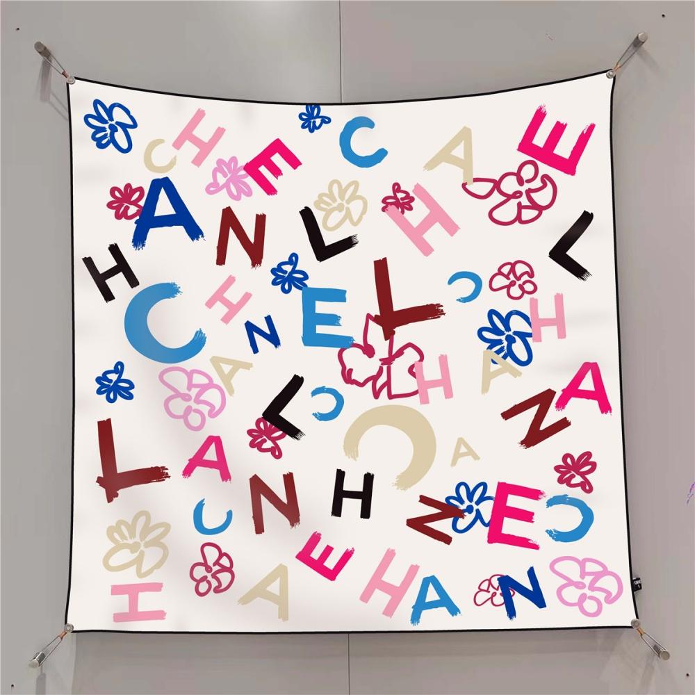 

Silk Scarf Women Luxury Printed Square Scarves Head Echarpes Silk Foulards Femme Wraps Beach Shawls Bandana Lady Hijabs 90CM 90CM x 90CM