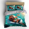 Beaver Relaxing In Pool Bedding Duvet Cover Set  (1*Duvet Cover 2*Pillowcases, Without Duvet Insert)