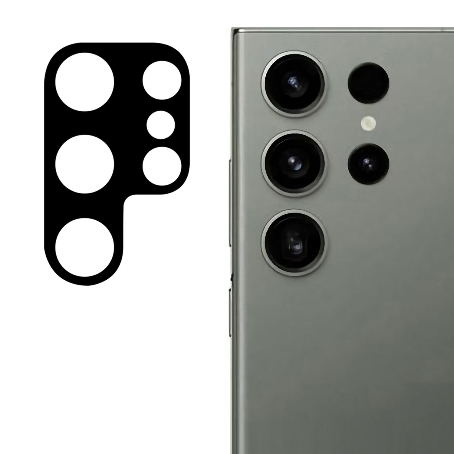 

For Samsung Galaxy S24 Ultra Silk Printing Camera Lens Film Tempered Glass Lens Protector with Bottom Plate Type A