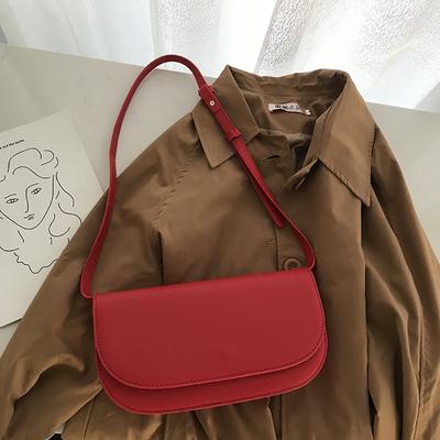 Mode Rot Einfachen Stil Einzelnen Schulter Umhängetasche Koreanische Version frauen Neue Feste Kleine Quadratische Tasche Casual Pop Handtasche
