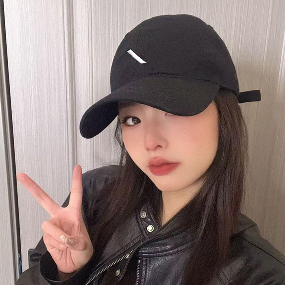 Hole Embroidery Baseball Cap Embroidered Sun Hat Simple Letter Baseball Hat  Girl