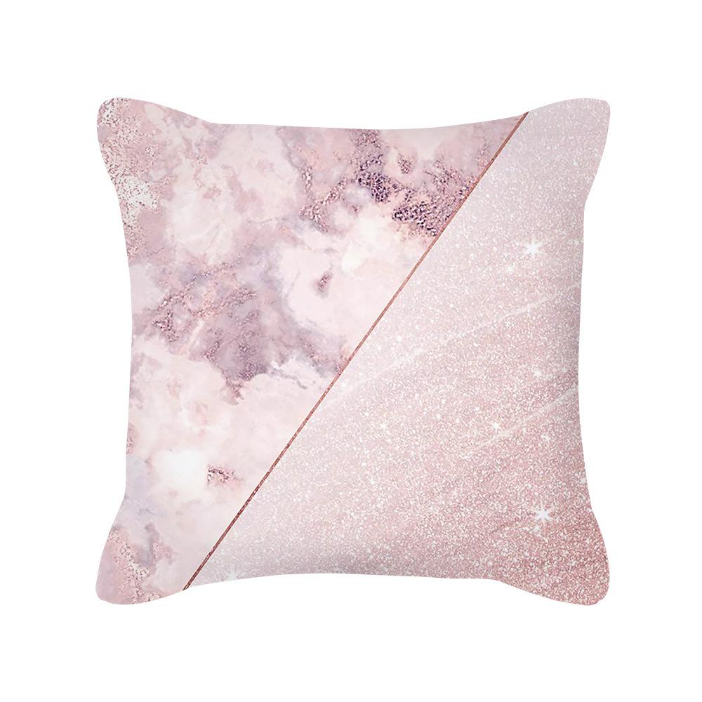 Ins Nordic Style Rose Gold Pink Geometric Square Pillow Cushion Cover