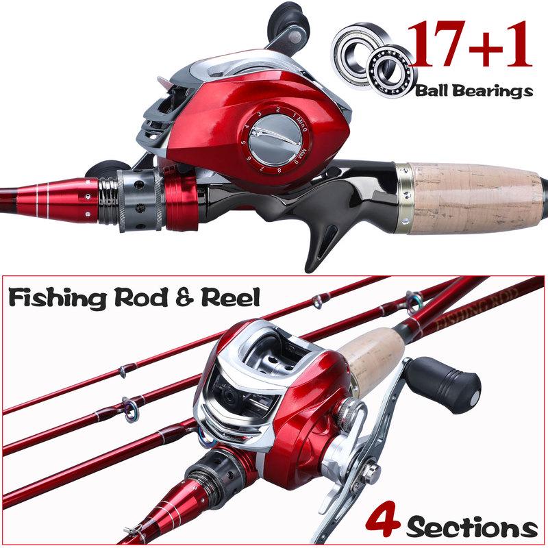 Baitcating Fishing Rod Reel Combos2.1m / 2.4m Rod z kołowrotkiem 18BB Outdoor Sports Fishing Set