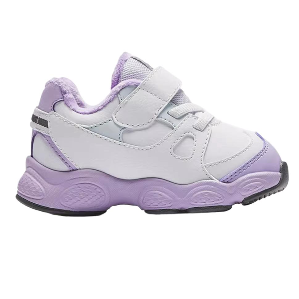 Anta Kids Synthetic Leather Plush Comfortable Casual Sports Non-Slip Warm Low-Top Walking Shoes Baby Shoes 322440070N-2
