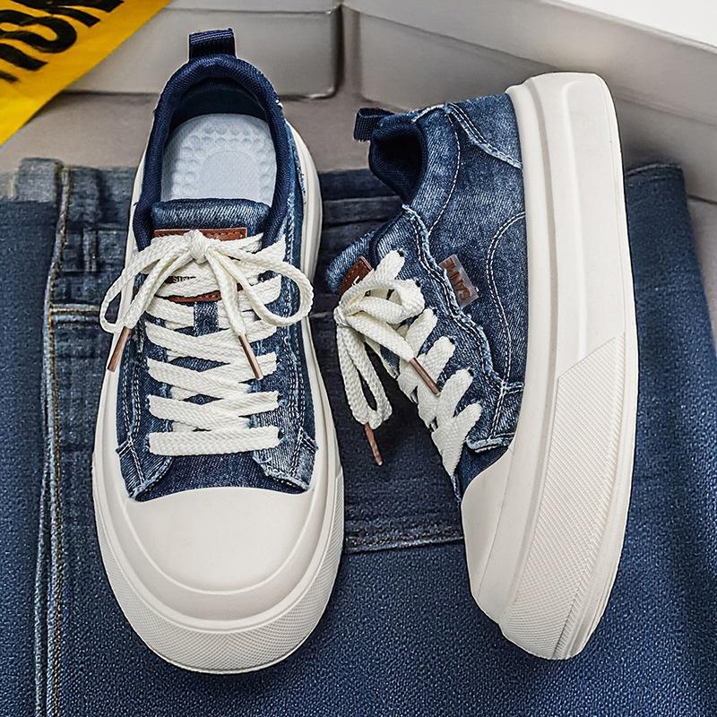 Soft washed denim shoes student sports canvas trendy shoes casual skateboard shoes 22 spring new