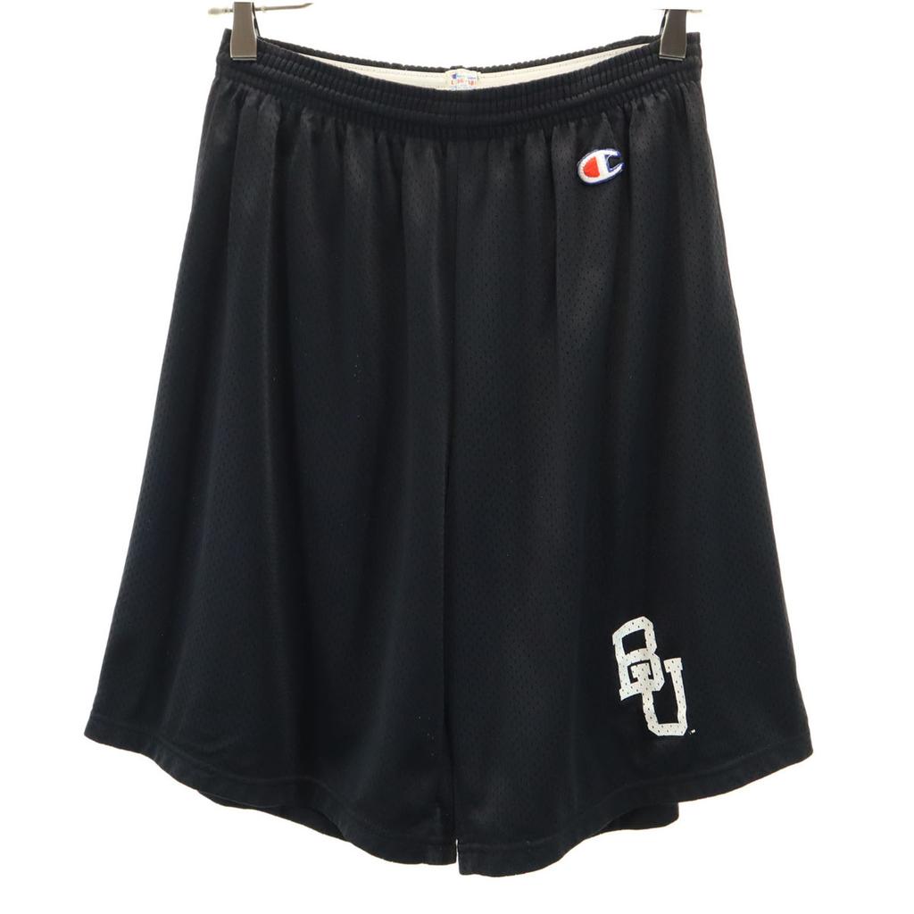 Champion 80s Vintage USA Made Tricot Tag Mesh Shorts L Black Women Used