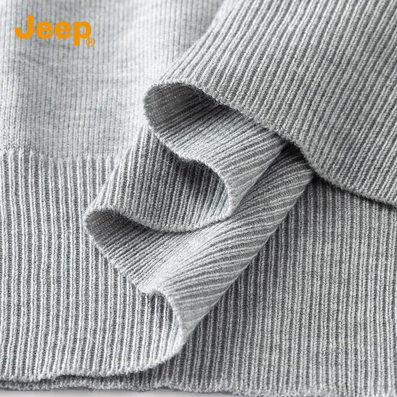 Jeep Men's Loose Fit Round Neck Knit Sweater
