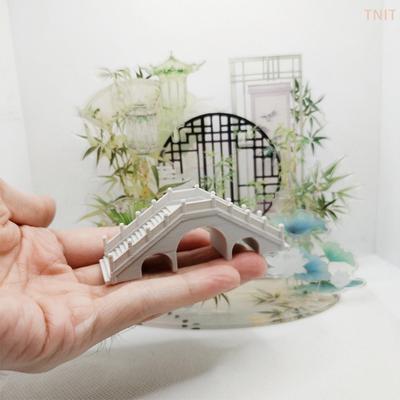 [J] 1/12 Dollhouse Simulation Arch Bridge Model Dollhouse Outdoor Garden Park Landscape Ornament Doll House Decor Accessories