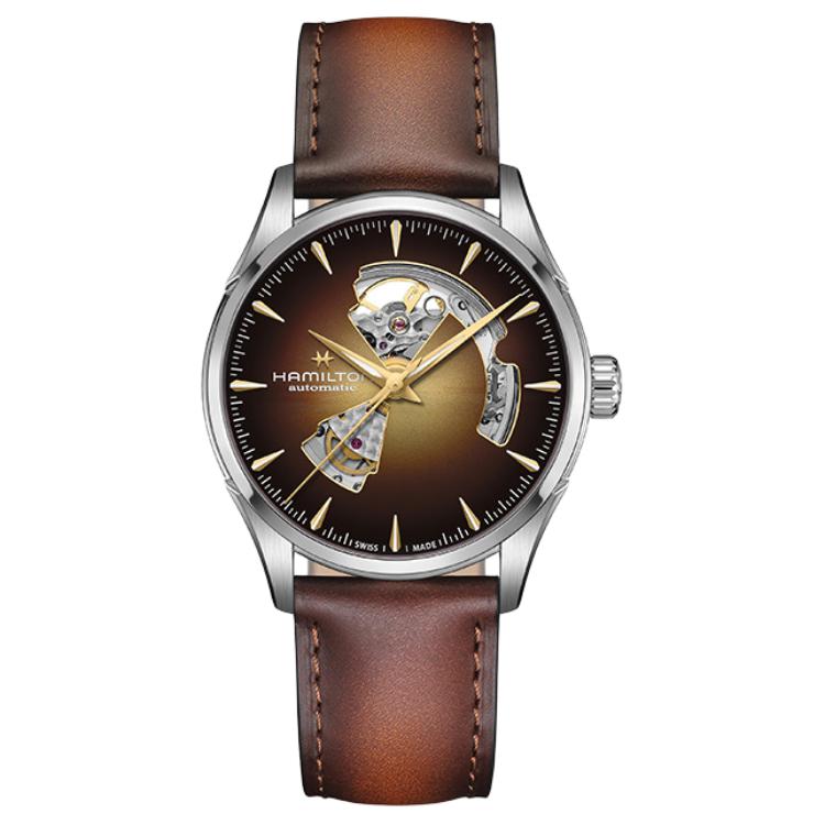 Hamilton Série Happy Mouvement Mécanique Automatique Étanche 50 Mètres Montre Homme Montre Suisse 42mm Cadran Marron Boîtier Acier Inoxydable H32705501