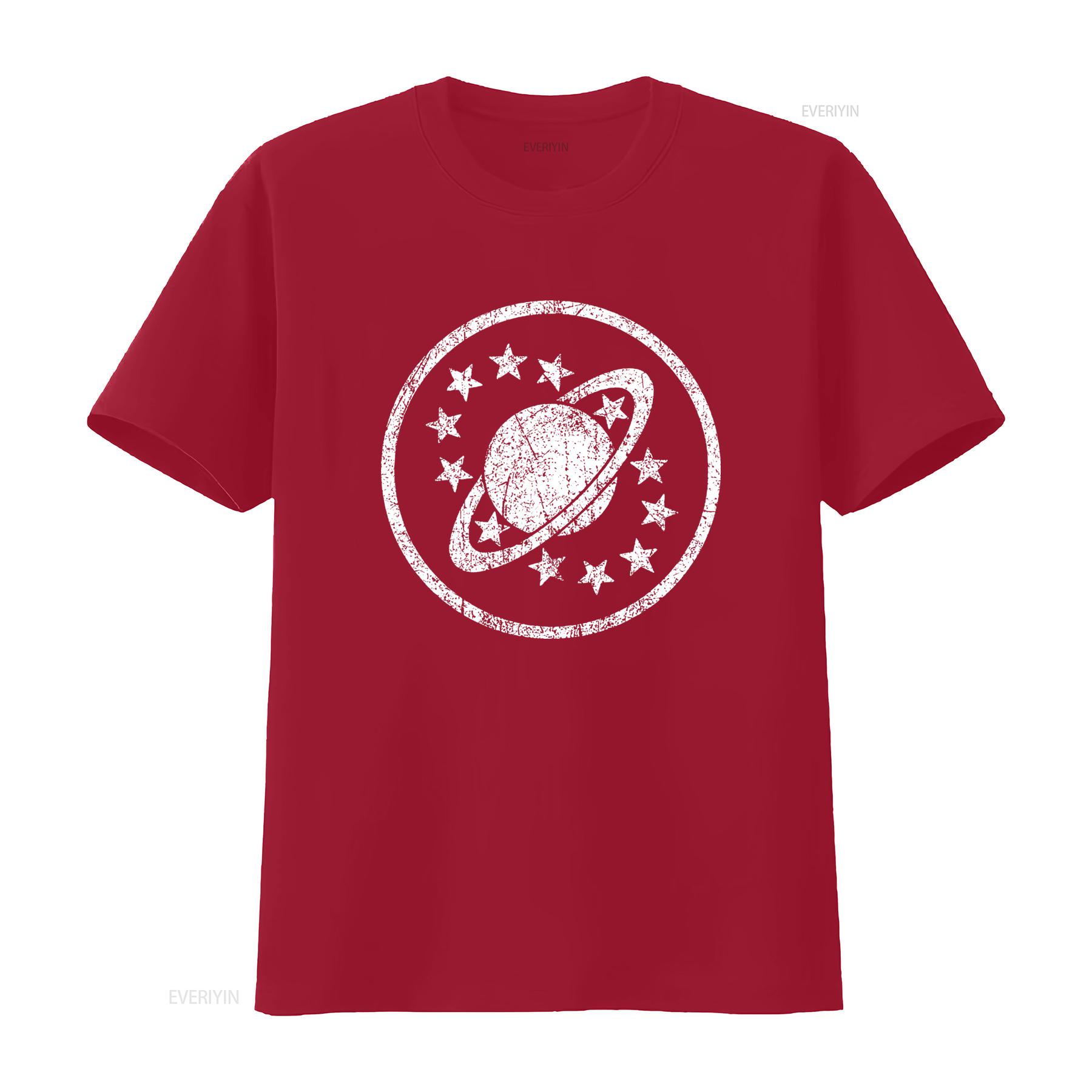 Retro Galaxy Planet Star Print T Shirt Unique Quest Symbol Logo Design vintage Washed Versatile homme graphic Stylish Casual S