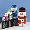 Matryoshka Wooden Snowman Doll Set Cartoon Home Decoration Christmas Toy Gifts