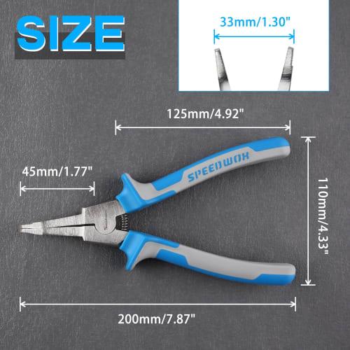SPEEDWOX C-Ring Pliers, No Hole, Locking Ring Pliers, Retainer Snap Ring Pliers, Shaft-Mounted, Curved Jaws, Ultra-Fine Type, for Small Rings, C-Type