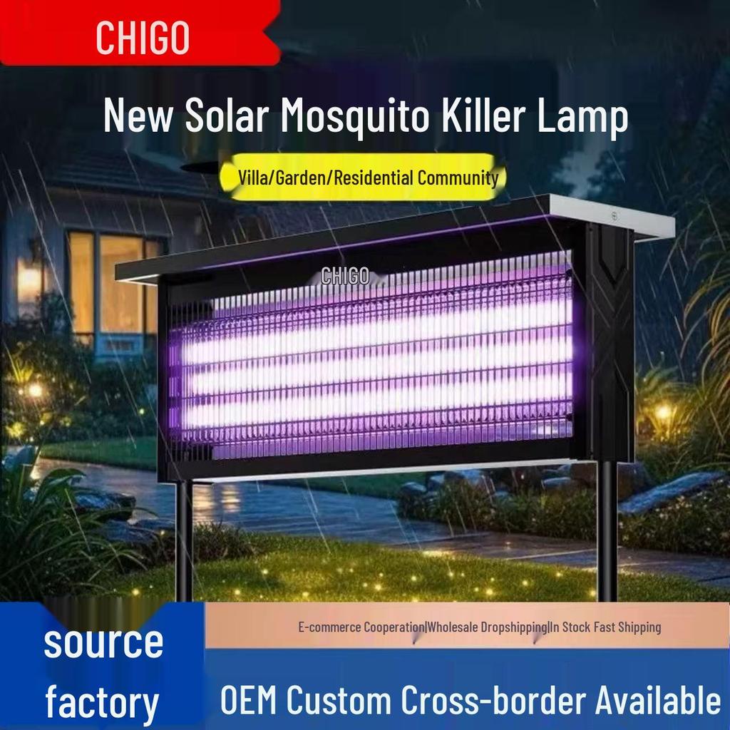 Zhigao Outdoor Waterproof Solar Mosquito Killer Lamp for Courtyard, Garden, and Farm - Attracts and Eliminates Mosquitoes.