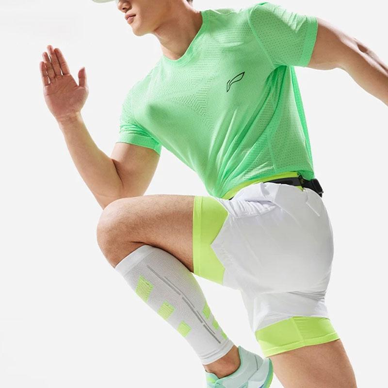 Li Ning Running Series Solid Color Quick-Dry Breathable Short Sleeve T-Shirt Men Tops ATSU001-4