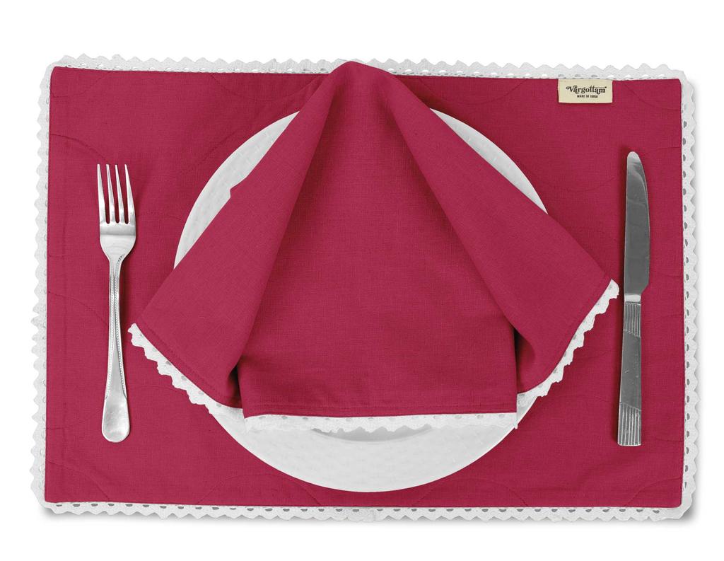 Vargottam Schwarz Einfarbig Heimdekor Waschbar Wendbar Spitze Essplatzsets Mit Servietten Set-Pack Von