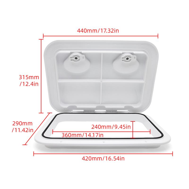240X360MM Boat Accessories ABS Deck Access Hatch Cover For Marine Boat yacht RV Watertight Anti-UV Non-Skid Inspection